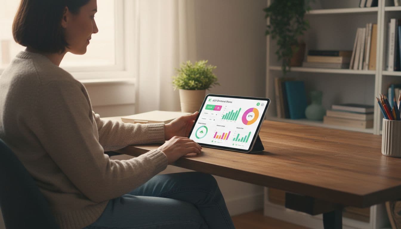 Reviewing ASX dividend portfolio on tablet